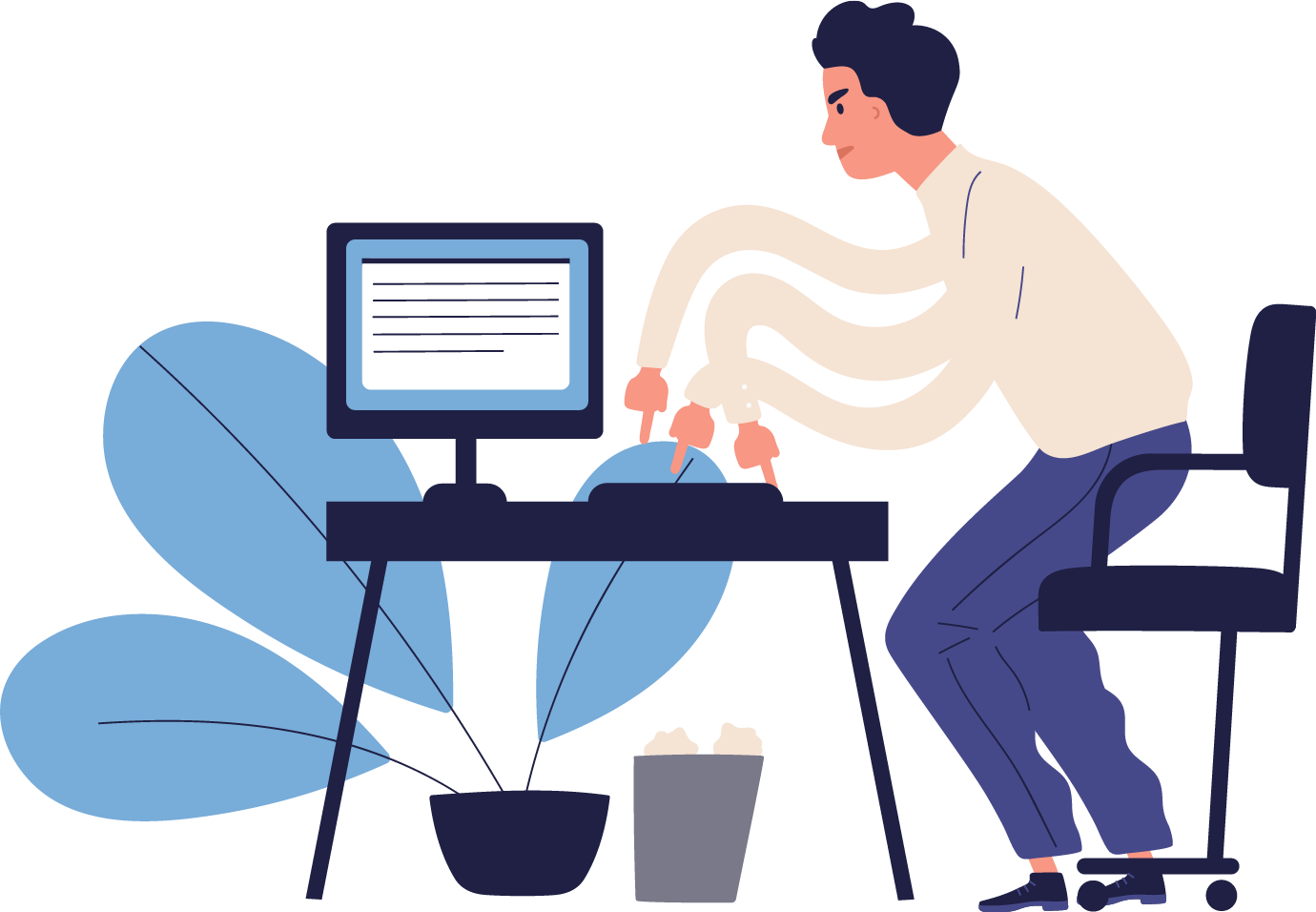 Pure Essence Technologies' workspace showcasing AI-driven creativity with a focused professional.